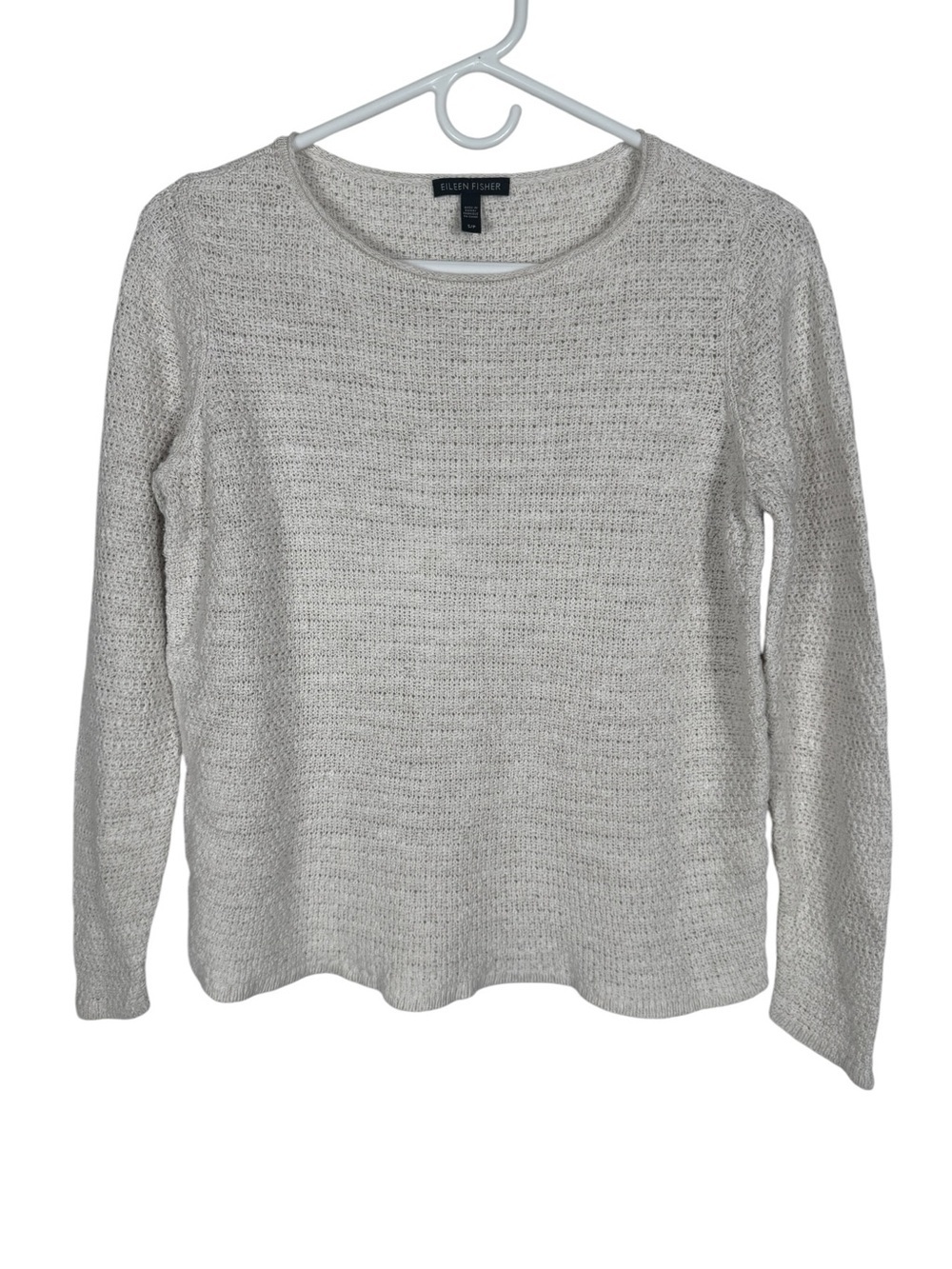 Eileen Fisher Organic Linen Cotton Knit Sweater, Size Small